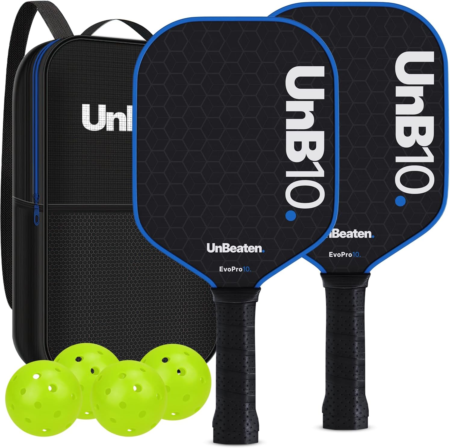 Rakuten - UnB10 USAPA 公認 ピックルボール パドル ピックルボールパドル16mm カーボンファイバー 2本セット 軽量 ラケット 男女兼用 ピックルボールセット（ボール4個・専用バッグ付）USAPA認定 カーボンファイバー 16mm 超軽量パドル スポーツ大会 アウトドア ゲーム スポーツジム