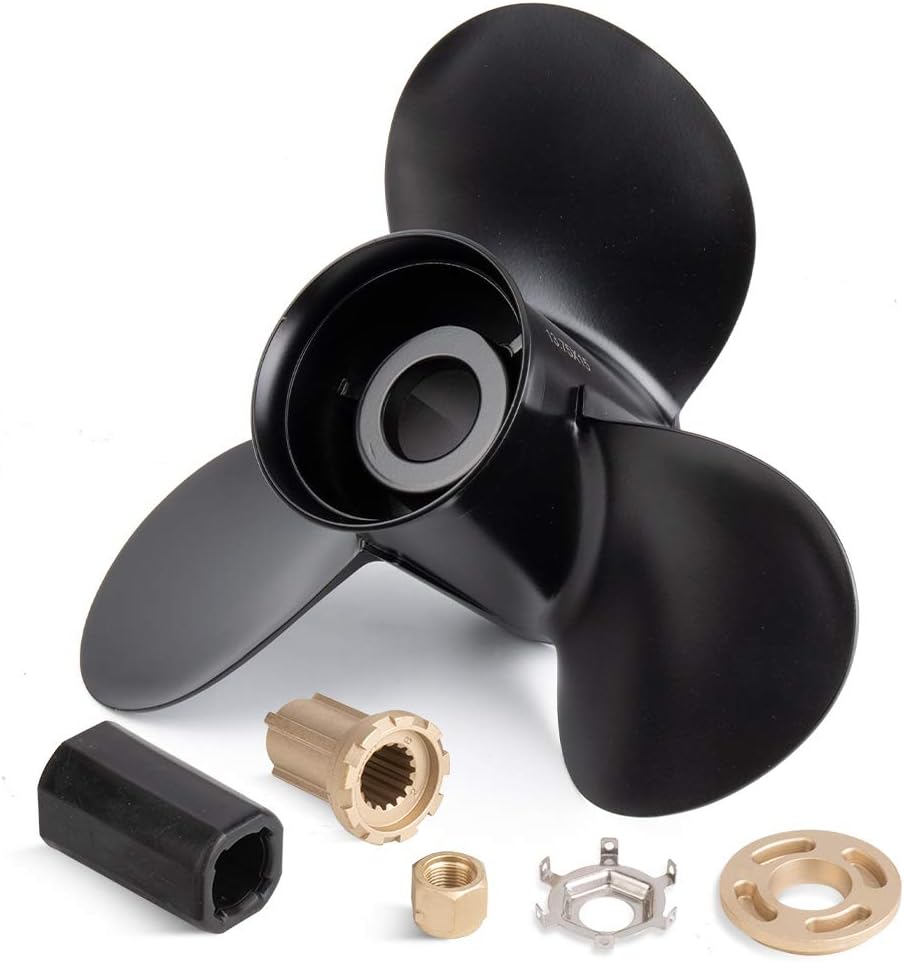 Rakuten - Qiclear アルミ製 船外機プロペラ 15スプライン RH Mercury系 60/75/90/100/115HP 対応 13 3/4 × 15 ピッチ ハブキット付 アップグレード用 船外機 アルミプロペラ 13 3/4×15 RH Mercury系 60–115HP プロペラ 15スプライン ハブキット付 アルミペラ 15ピッチ