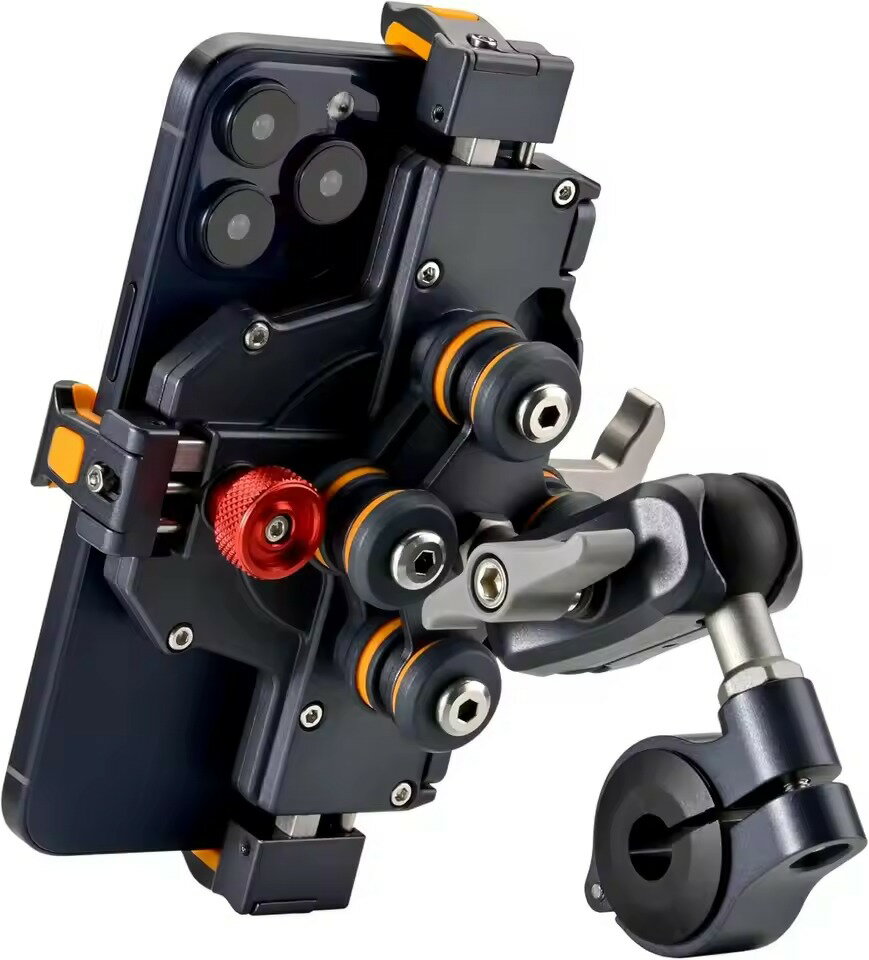 乐天商城 - バイク用 スマホホルダー アルミ合金製 防振・耐震 360°回転 角度調整 ナビ対応 汎用 マウント アルミ合金 耐震 防振 360度回転 M1盗難防止 ロック付き ナビホルダー 自転車 原付 スクーター ATV 対応 汎用 バイク スマホホルダー / バイク ナビ ホルダー スマホホルダー