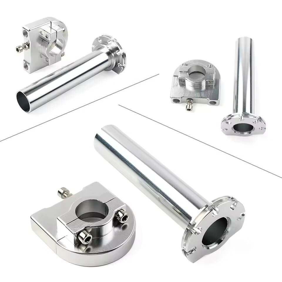 Rakuten - CNC アルミ スロットルグリップ スロットルチューブ 22mm 7/8インチ 汎用 バイク アクセル ツイストハンドル シルバー バイク用スロットルグリップハンドル対応 ツイストスロットル チューブ 汎用 バイク スロットル スロットルグリップ ツイストスロットル 純正 互換