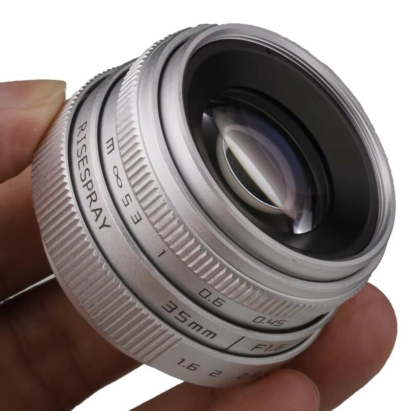 35mm F1.6 APS-C CCTVレンズ シルバー アダプターリング付 Fujifilm Xマウント対応 マニュアルフォーカス ミラーレス用 35mm F1.6 単焦点 マニュアルレンズ シルバー APS-C対応 CCTVレンズ＋マウントアダプター付 富士フイルム CCTV レンズ マニュアルフォーカス
