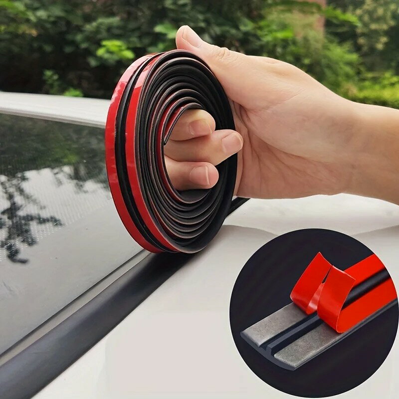 Rakuten - 車用 T型 シールストリップ 防水・防塵・防風 合成ゴム製 ルーフ フロントガラス／リアガラス用 ワイパーカウルすき間埋め テープ付き モール 防水 合成ゴム 車用 ルーフ＆フロントガラス シールストリップ14mm × 2m 車用ゴムシール すき間テープ 防風・防塵モール 1本入り