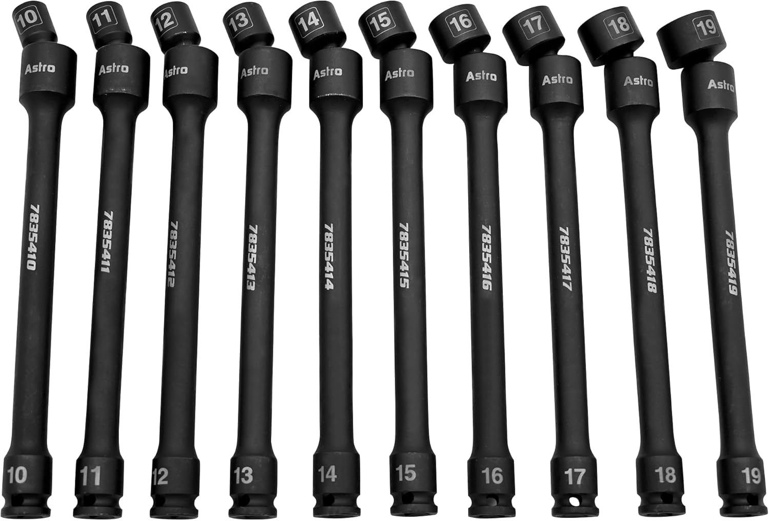 Rakuten - Astro Tools 78354 3/8インチドライブ 6ポイント ピンレス ユニバーサル トルクセーバー インパクトエクステンションソケットセット（10ピース・メトリック）3/8インチ ユニバーサルエクステンションソケットセット 10pcs 10から19mm ピンレス インパクト対応 トルクセーバー