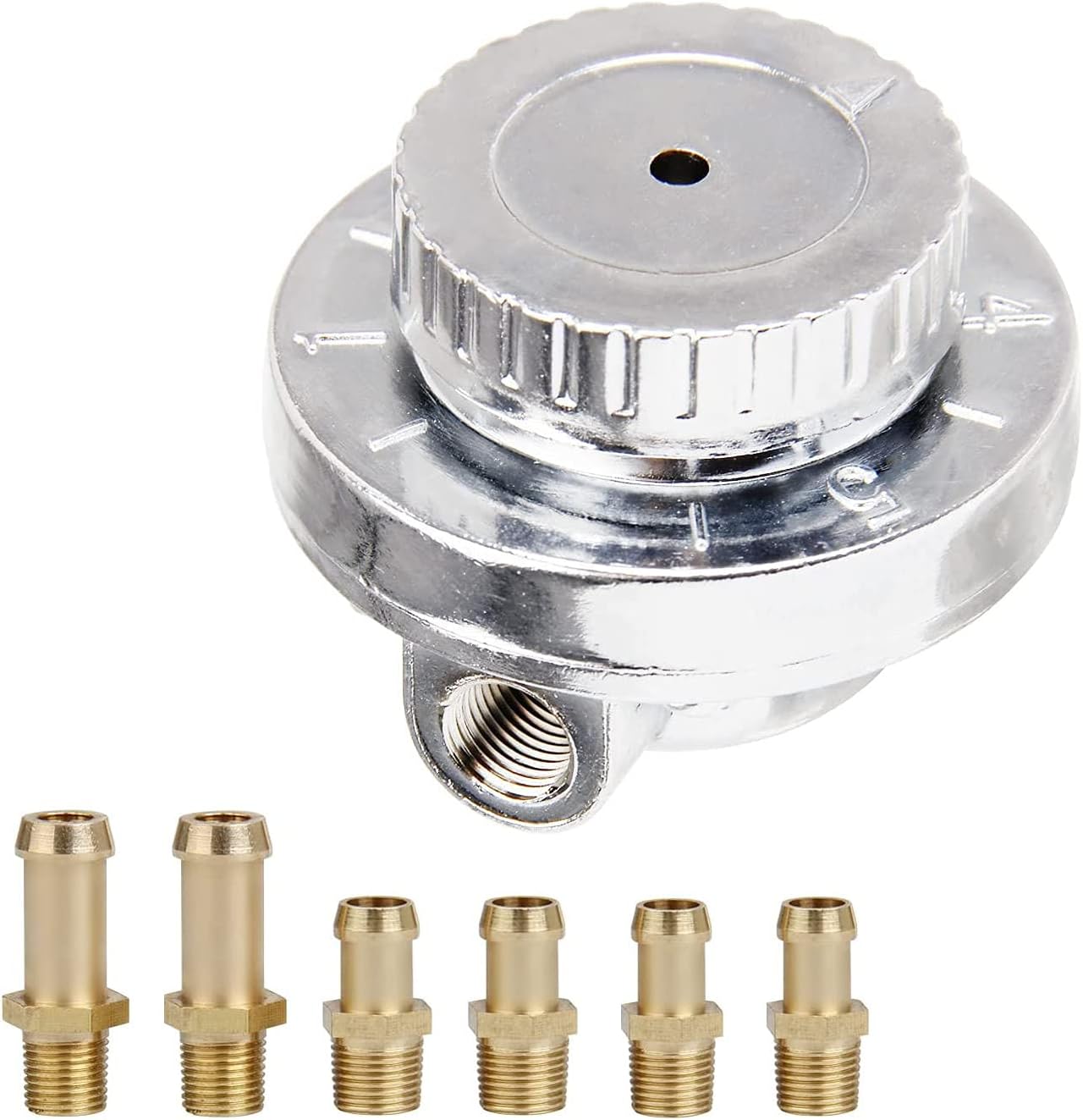 乐天商城 - Pilida 9710 燃圧レギュレーターキット 1から5 PSI 手動調整式 キャブレター用 燃料アダプター（1/4・5/16・3/8）付き 燃圧レギュレーター 1-5PSI 調整式 キャブ車用 フューエルプレッシャー レギュレーター 汎用 3サイズ対応 燃圧レギュレーター フューエルレギュレーター