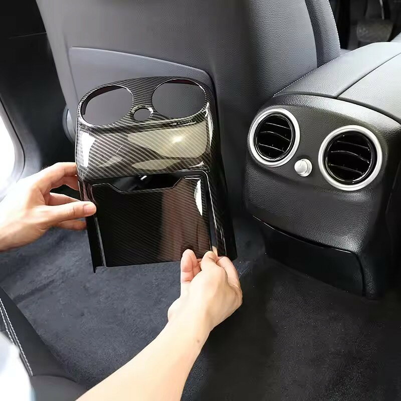 乐天商城 - ベンツ Cクラス W205 リア エアコンベントカバー カーボン調 2PCS 内装トリム Mercedes Benz C-Class 2015-2018 メルセデスベンツ Cクラス W205 リアエアコンベントカバー 2点セット カーボン調 ABS製 2015-2018 内装トリム Cクラス専用 リアエアコンベントカバー