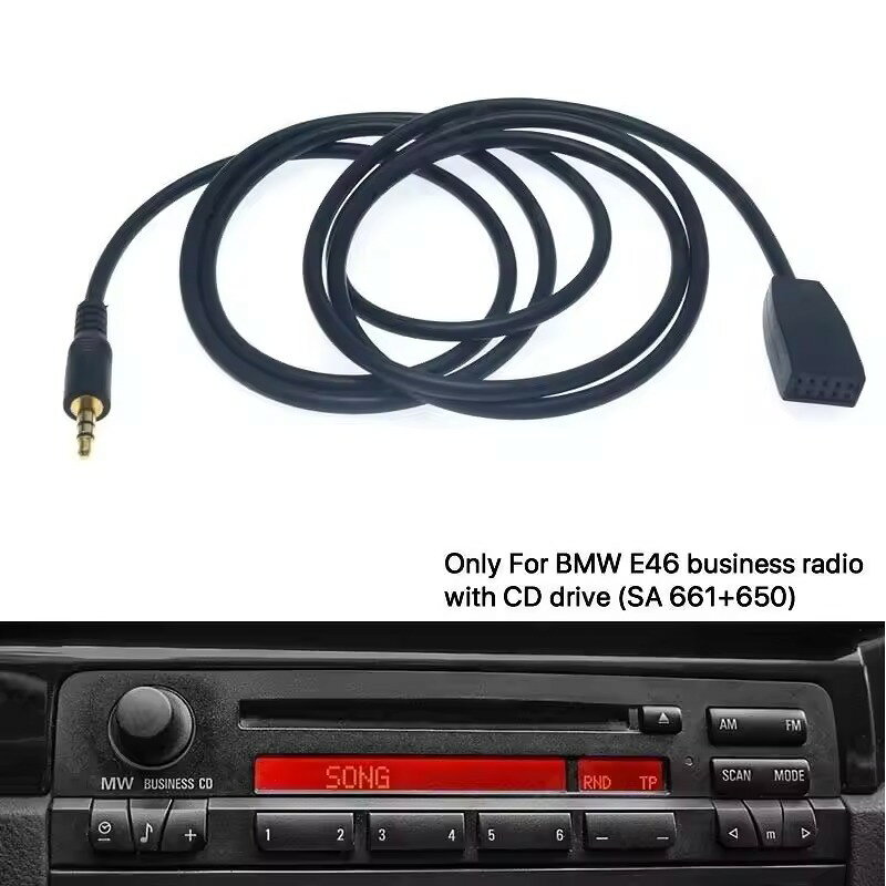 乐天商城 - WYMECT BMW E46 AUXケーブル 3.5mm 10ピン CDチェンジャー入力 オーディオアダプター スマホ接続 BMW E46 AUXケーブル 3.5mmジャック CDチェンジャーアダプター 10ピン 音楽入力ケーブル スマホ対応 AUXケーブル BMW 3シリーズ（E46）対応のAUX入力ケーブル