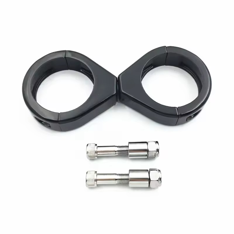 乐天商城 - 49mm フォーク ウインカー移設ブラケット ハーレー ダイナ スポーツスター フロントフォーク クランプ 左右セット ハーレー ウインカー移設ブラケット 49mm フロントフォーク用 2個セット Dyna Softail Sportster FXDB XL クランプ マウント ウインカー移設ブラケット 黒