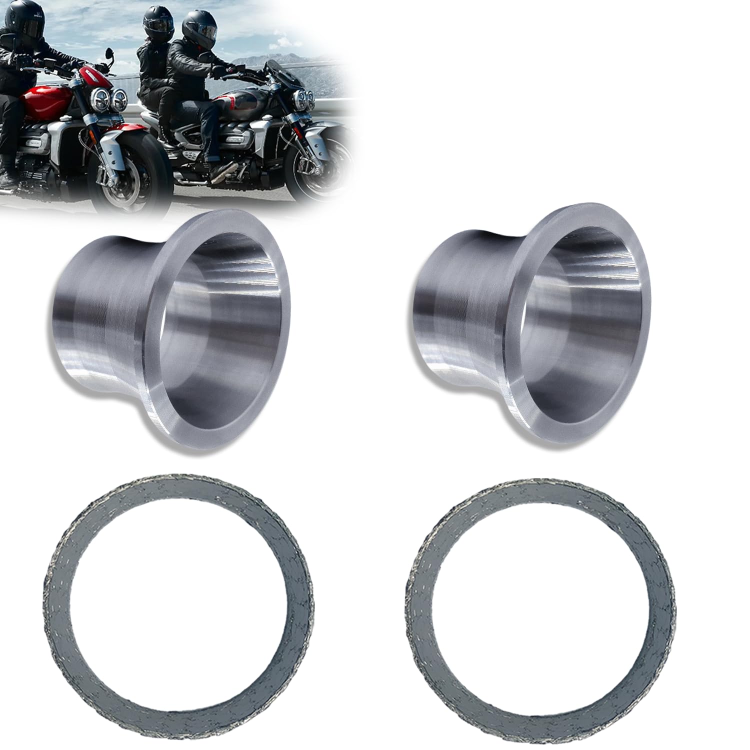 Rakuten - BIGLKNM ポートトルクコーン & ガスケットシールキット Harley-Davidson Big Twin / Sportster / Dyna / Softail / Touring 対応 ハーレー エキゾースト トルクコーン ガスケット シールキット 1986-2017 スポーツスター ダイナ ソフテイル ツーリング 883 1200対応