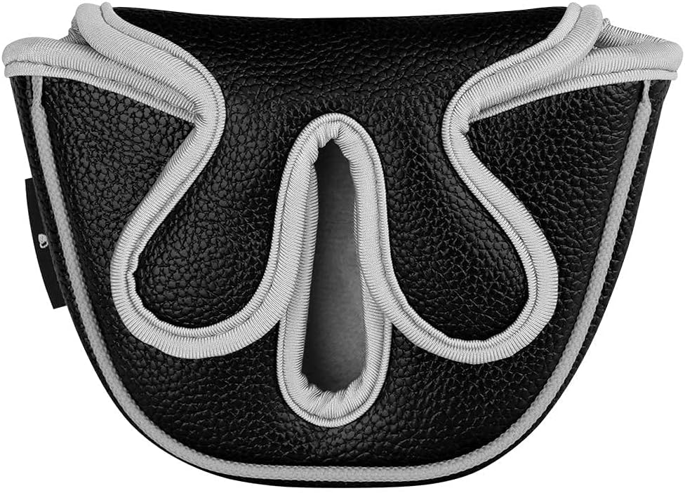 Big Teeth ゴルフマレットパターカバー ゴルフ マレット型パターカバー ヘッドカバー クラブプロテクター 磁気閉鎖 スコッティキャメロン テーラーメイド オデッセイ 2ボール オデッセイ バックストライク センターシャフト パタークラブ用 マグネット開閉式 クラブ保護 黒