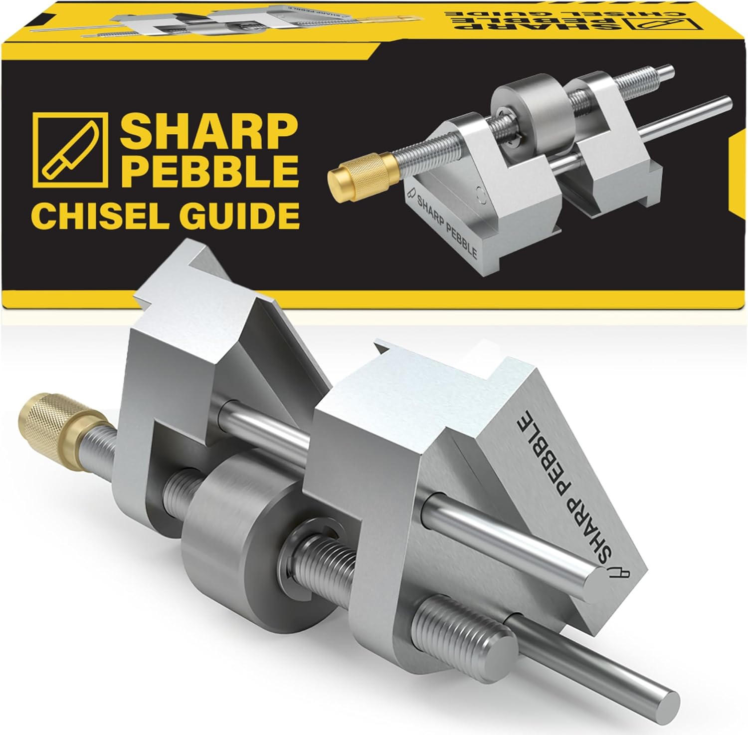 Sharp Pebble ホーニングガイド ノミと飛行機用チゼル研ぎジグ 1/8インチから1-7/8インチまで プランナーブレード1-3/8 鑿（のみ） 鉋（かんな）研ぎ治具 - 鑿（のみ）0.25～1.96 鉋（かんな）1.41～3.22にフィット 研ぎ石 研ぎ治具 ノミ 鉋刃対応 角度固定ジグ