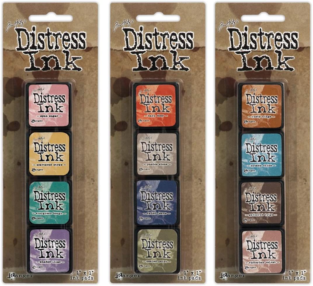 Ranger Tim Holtz ディストレスミニインクパッドキット4、5、6バンドル スクラップブック用インクパッド Mini Ink Pad Kits 朱肉・スタンプ台