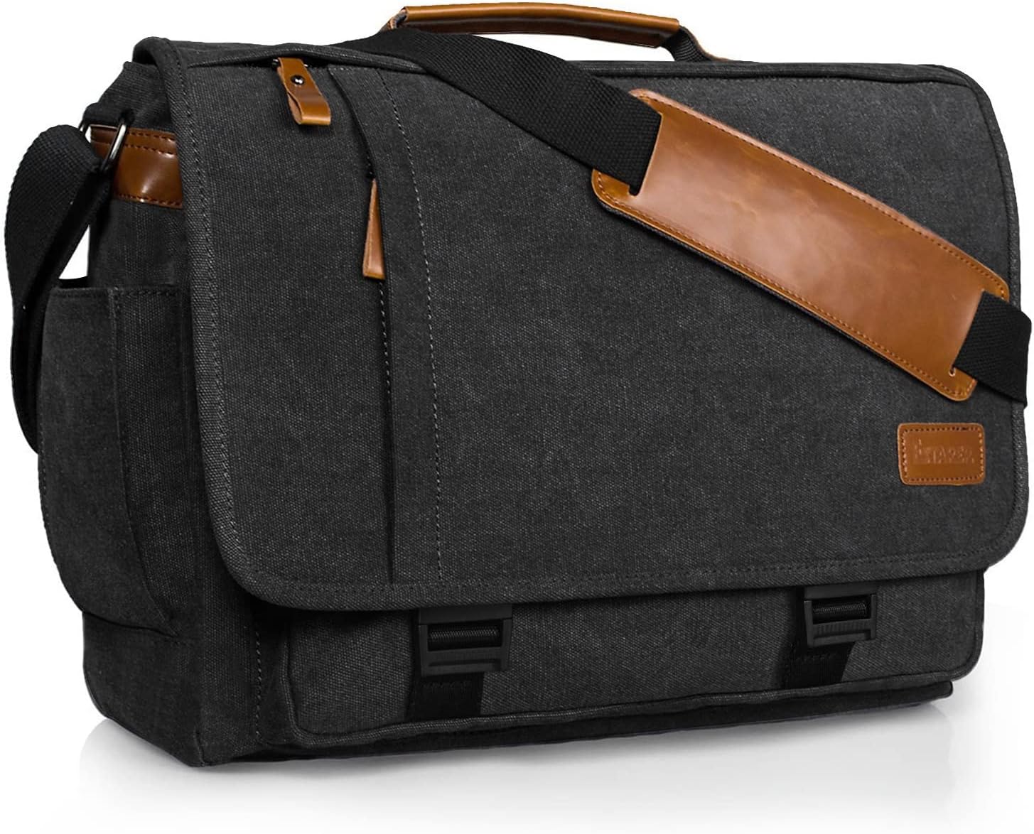 ESTARER 15.6インチ メンズ メッセンジャーバッグ 防水キャンバス ノートPC対応 ビジネス/通勤 ショルダー 3WAY ブリーフケース メッセンジャーバッグ ラップトップ バッグ ノートパソコン 収納 通勤 バッグ メンズ ビジネスバッグ ブリーフケース ダークグレー
