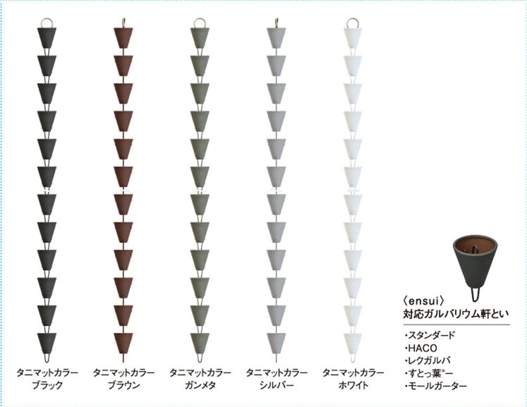 タニタハウジングウェア　ガルバリウム製　クサリトイ　ensui　鎖樋　2．7m　くさり　雨樋 エンスイ　※色を選んでください