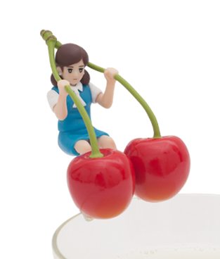 コップのフチ子 2 ブルー さくらんぼフチ子