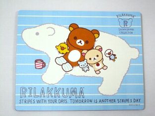 リラックマ マウスパッド しましま しろくま