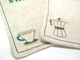 スターバックス　布製コースターセット　緑ロゴ