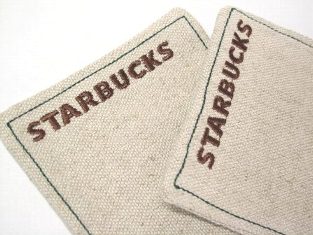 スターバックス　布製コースターセット　茶ロゴ