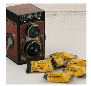 カルディ　レフレックスカメラ缶チョコレート　ブラウン色