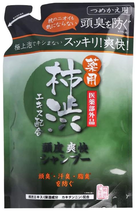 薬用シャンプー マックス 頭皮爽快 柿渋エキス配合 ペパーミントの香り 詰替用 400mL X4パック※日時時間指定不可の商品です　詳しくは商品説明にて