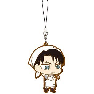 ■商品説明→進撃の巨人　ちみキャララバーストラップ　リヴァイ　未使用品。サイズ：全長約6.5cm。※スマホにも装着できるようにイヤホンジャック部品をおつけします。イヤホンジャック部品はおまけですのでデザインが多少かわる場合もございます。ご了...