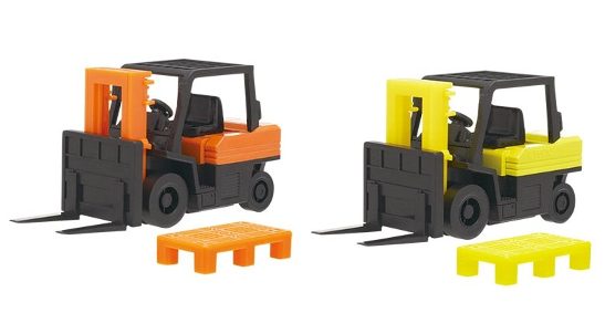プルバックフォークリフト オレンジ&イエロー