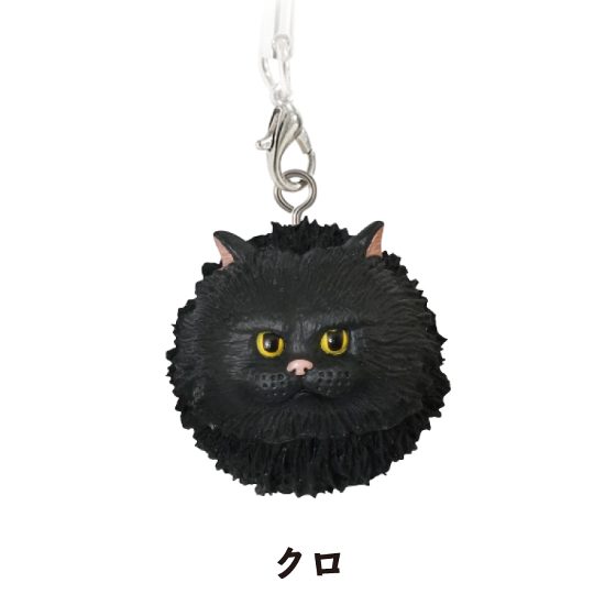 面白雑貨 浮かぶ猫 フィギュアストラップ クロ