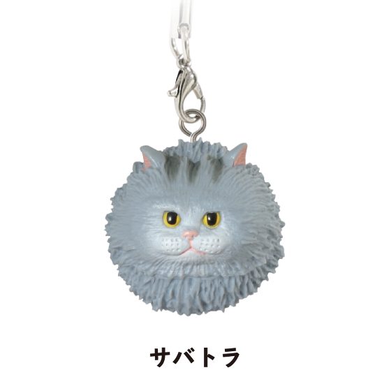 面白雑貨 浮かぶ猫 フィギュアストラップ サバトラ