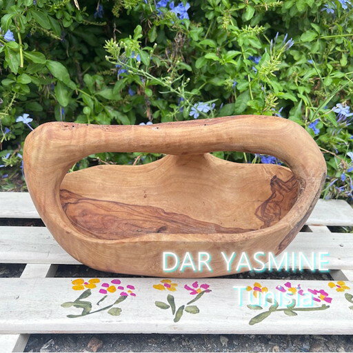 【特大バスケット】オリーブの木　生き抜く強さをあなたに　約28.5cm　大自然の造形美　天然芸術品　樹..