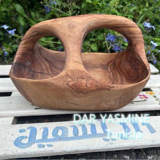 【特大バスケット】オリーブの木　自然とともに暮らす美しさを、あなたの手元に　約25.5cm　大自然の造..