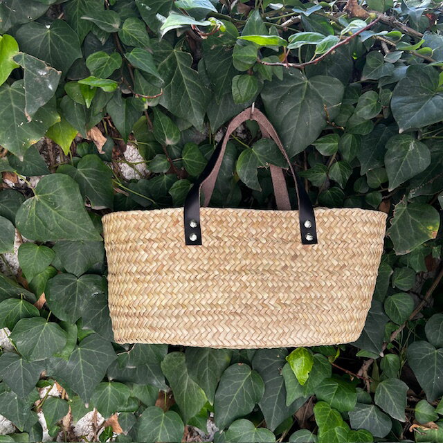 ＊なつめやしのかごバッグ＊フランスパンでも入れてちょっとパリな気分に・・・細長い浅型カゴバッグ　..