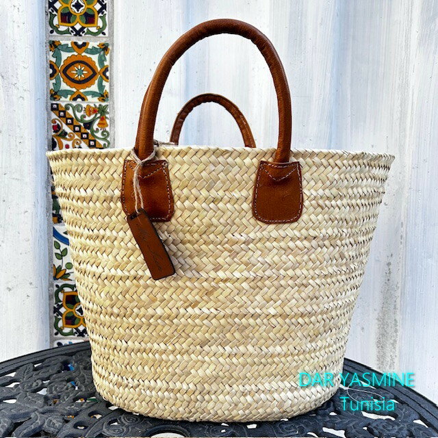 かごバッグ　アヌシーAnnecy　なつめやしのかごバッグーコッファ　シンプルベーシックなカタチ　キャメ..