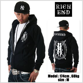 ▽復刻▽★RICHEND ZIP HOODY / リッチエンド ジップ パーカー -BAD LADY-【ブラック×ホワイト】★411 フォーダブワン ソウルジャパン SOULJAPAN 雑誌掲載 メンズ ファッション 服 HIPHOP B系 B BOY DANCE ダンス 衣装 黒 白