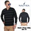 NAUTICA ノーチカ Vネック サマーセーター ニット【ボーダー:ブラック×グレー】 411 フォーダブワン ソウルジャパン SOULJAPAN 雑誌掲載 オラオラ 悪羅悪羅 メンズ ファッション 服 HIPHOP B系 B BOY