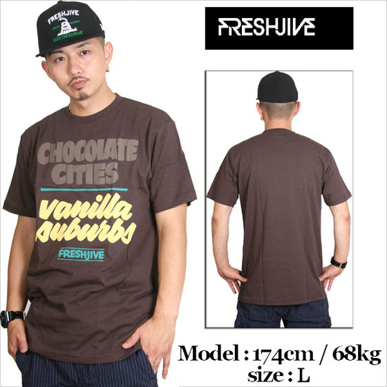 FRESH JIVE フレッシュジャイブ Tシャツ メンズ 大きいサイズ CHOCOLATE CITIES (ブラウン) メンズ ファッション 服 HIPHOP B系 B BOY DANCE ヒップホップ ダンス 衣装 AMAZING アメージング