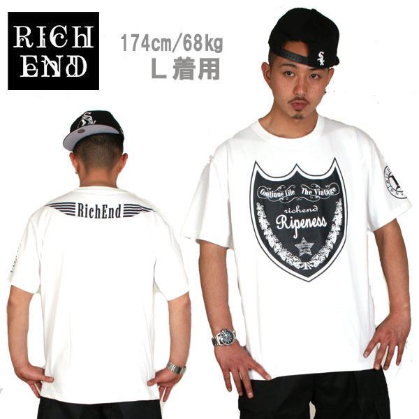 【★あす楽対応★】RICHEND/リッチエンド Tシャツ 【LABEL/ラベル】ホワイト×ブラック AMAZING アメージング 服