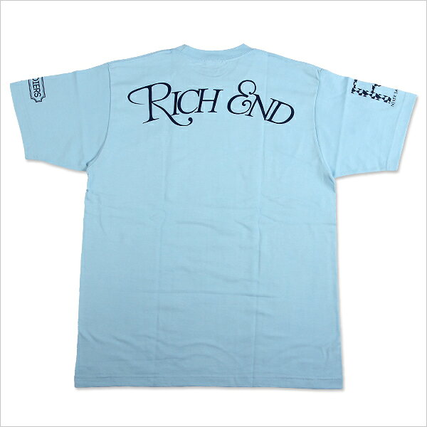 RICHEND リッチエンド Tシャツ 半袖 メンズ 大きいサイズ EXTRA（ライトブルー×ネイビー）B系 ストリート系 ヒップホップ ダンス 衣装 ブランド ファッション AMAZING アメージング