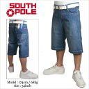 サウスポール デニム ハーフパンツ メンズ SOUTH POLE デニムショーツ 【デニムウォッシュ】B系 ストリート系 ヒップホップ ダンス 衣装 ブランド ファッション AMAZING アメージング