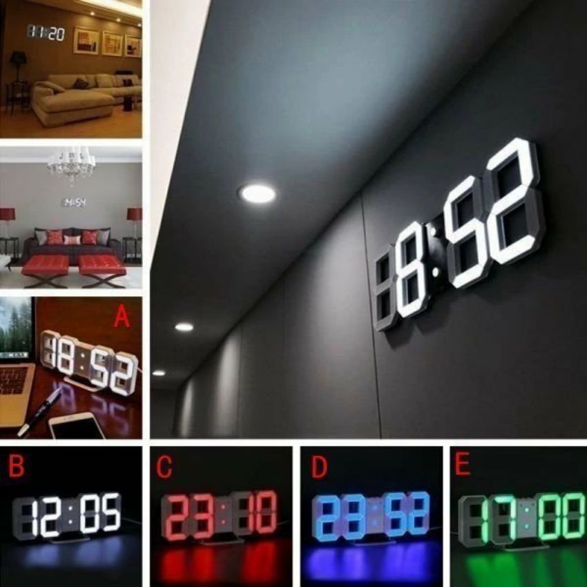 インテリア 壁掛け時計 デジタル ウォールクロック 選べる4色 LED Digital Numbers Wall Clock