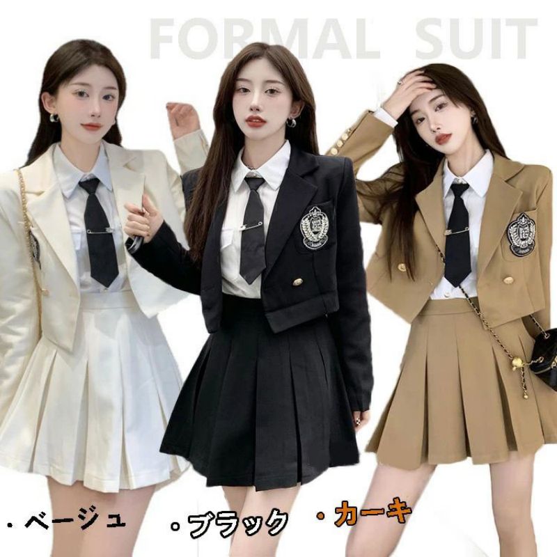 樂天商城 - 卒業式 スーツ 女の子 大きいサイズ 卒服 韓国 制服 卒服 女の子 ブレザー フォーマル スーツ 女の子 ブレザー ピアノ発表会 スーツ 小学校 入学式 子供スーツ 小学生 3点セット 2点セット ジャケット 白 ブラウス スカート ネクタイ 送料無料