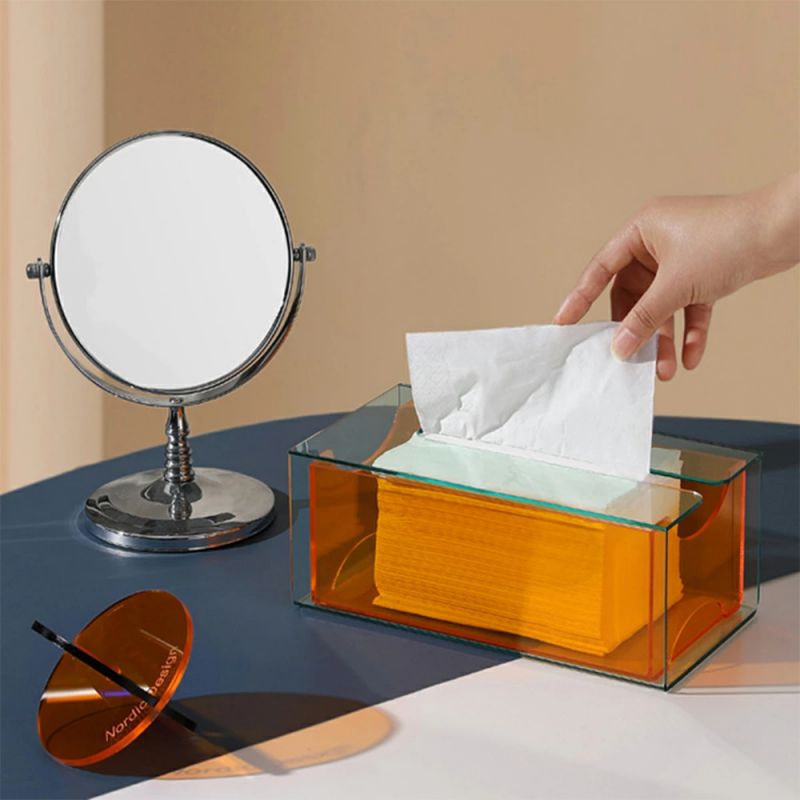 ティッシュケース おしゃれ 人気 韓国 かわいい アクリル ティッシュボックス ペーパーポット ティッシュカバー ティッシュ入れ ティッシュホルダー クリア 北欧 ペーパーポットトイレットペーパー ティッシュボックスカバー 卓上 置き型 収納 [2]