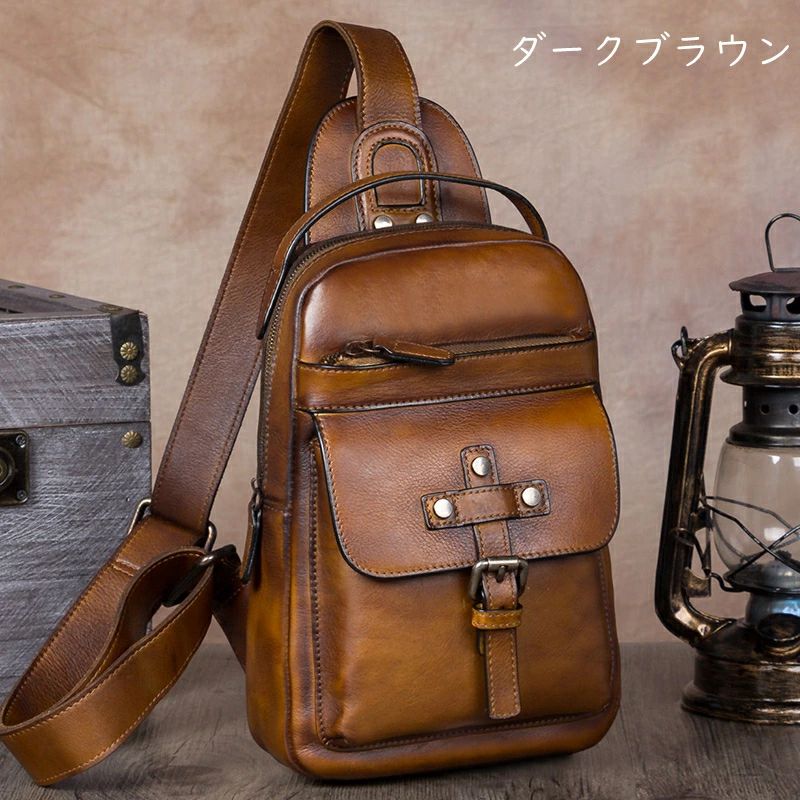 樂天商城 - ボディバッグ レザー メンズ 本革 ショルダーバッグ ワンショルダー 斜めがけ 牛革 バッグ ショルダー カバン 鞄 かばん カジュアル おしゃれ