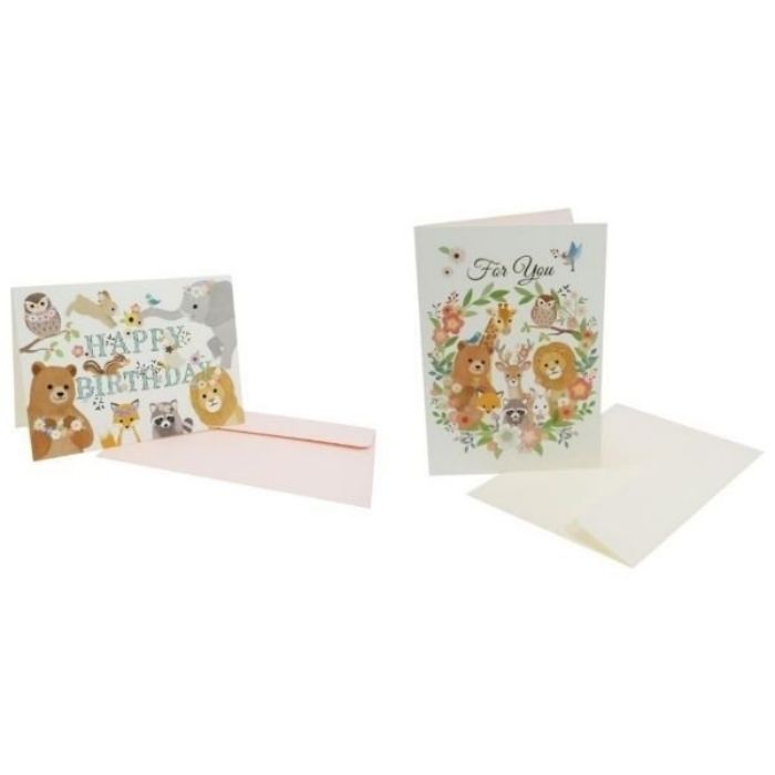 在庫処分お買い得商品 グリーティングカード 封筒付き MIKI TAKAHASHI Happy Birthday For You 森の仲間 アニマル メッセージ...