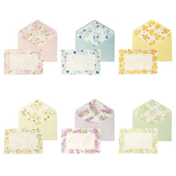 在庫処分お買い得商品 ミニレターセット カームデイズ フラワー 花 ピンク ブルー オレンジ オフホワイト バイオレット グリーン ラッピング レター ギフト ...