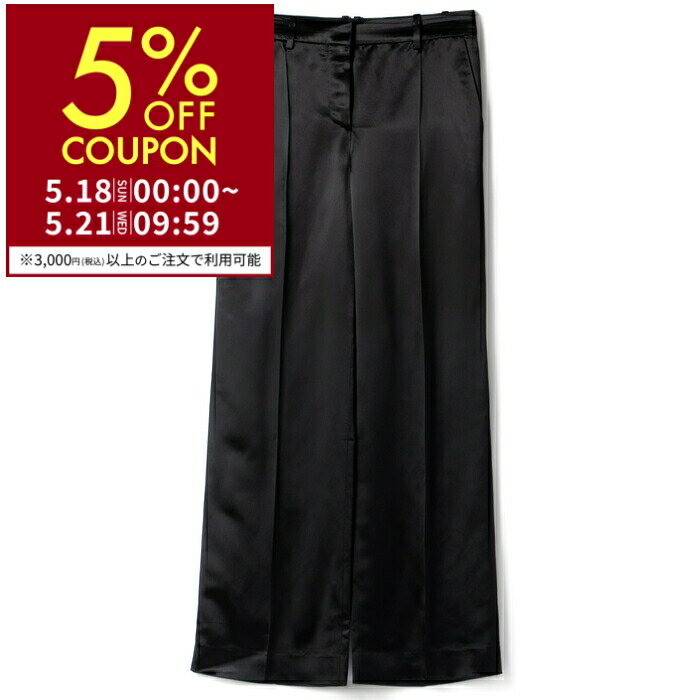 【5%OFFクーポン☆5/18~5/21 9:59】ザ ロウ THE ROW パンツ ENCORE ビスコースパンツ サテン クラシックテイラードパンツ 8016 W3044 BLK【APSHSALE】