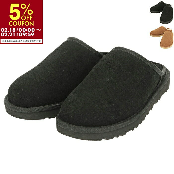 アグ UGG メンズ スリッポン Classic Slip-On スエード スリッパ 3.0cmヒール シープファー シューズ 1129290