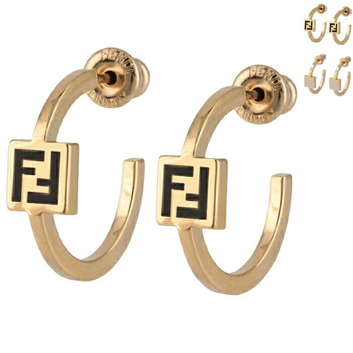 フェンディ FENDI フープピアス フォーエバー フェンディ FOREVER ハギーピアス エナメルFFロゴ 2024年春夏新作 8AH992 TL9 【2024SS】