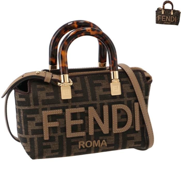 フェンディ FENDI ショルダーバッグ ミニ バイ ザ ウェイ BY THE WAY ボストンバッグ ズッカ柄 FFジャカード 2024年春夏新作 8BS067 ANX0【2024SS】【PU_CA】