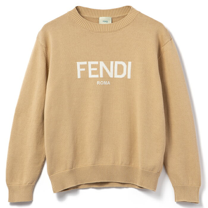 フェンディ FENDI 【大人もOK】キッズ セーター FENDI ROMA ニット クルーネック 長袖 ロゴ 2024年春夏新作 JUG165 AQTY F1NY8【2024SS】