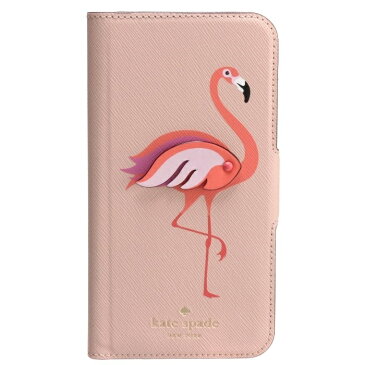 ケイトスペード KATE SPADE 2018年秋冬新作 iPhoneX 手帳型 iphoneケース フラミンゴ アイフォンケース スマホケース FLAMINGO iPhoneXケース 8ARU2630 0007 673