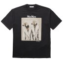 マックスマーラ MAX MARA Tシャツ TACCO ウェグマンプリント 半袖シャツ オーバーサイズ クルーネック ショートスリーブ 2319460139 0006 NERO【2023AW SALE】